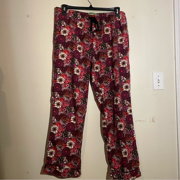Vera Bradley pajama pants size Large pink/purple/white/ brown - Picture 1 of 7